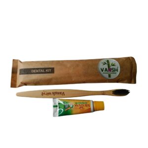 VANSH - PRAKRITI BANDHU Bamboo Dental Kit – 100 Eco-Friendly Adult Kits (1 Bamboo Toothbrush + Meswak Toothpaste) – Travel & Hospitality Dental Combo