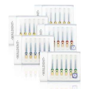 Waldent S-Blue Rotary Files Assorted 21mm (Pack of 4) | Precision Files for Wide Canals | NiTi Endodontic Files for Root Canal Treatment